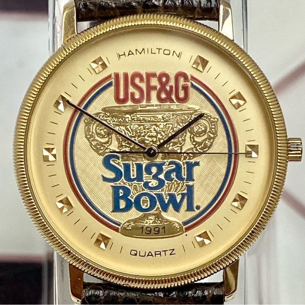 Vintage Hamilton 1991 USF&G Sugar Bowl Swiss Quartz Watch Univ. Tenn Univ. VA